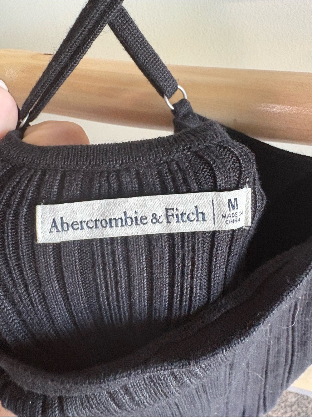 Abercrombie & Fitch Black Ribbed Strap Mini Dress - Picture 3 of 4